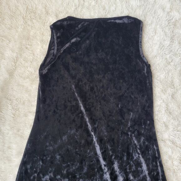 La Vie En Blanc Velvet Lace Dress Black Medium - Picture 7 of 9